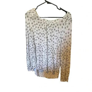 ELLE SIZE LG BLOUSE WITH BLCK CIRCLE ON WHITE